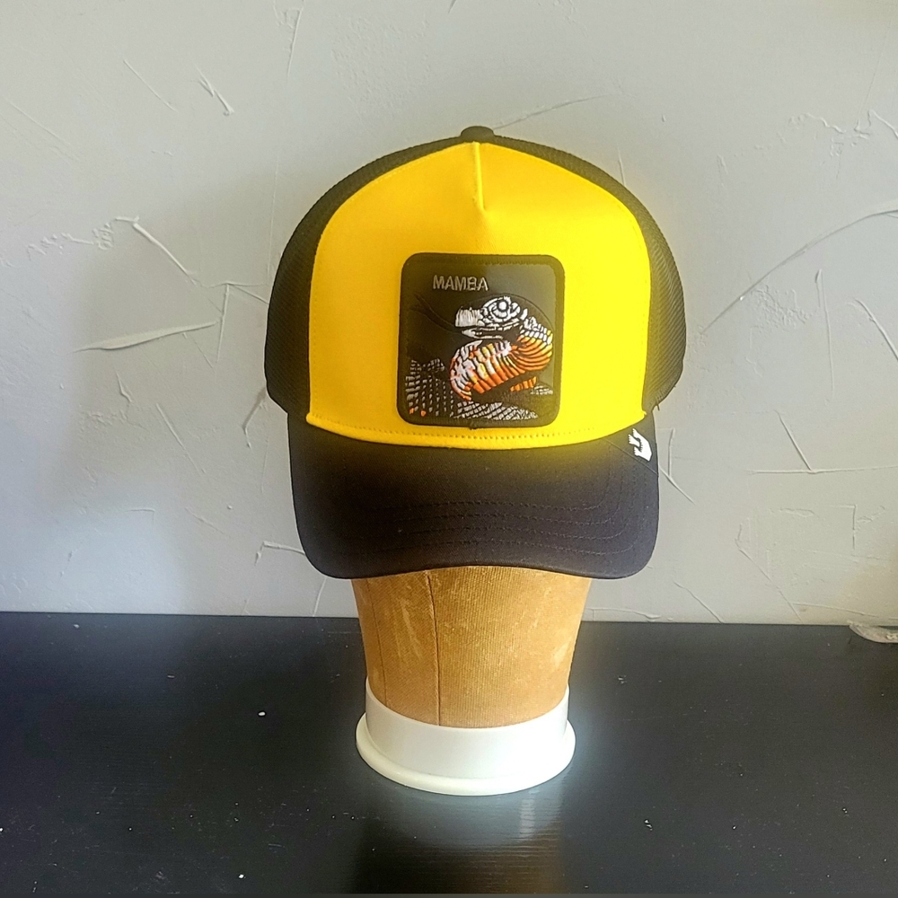 Yellow and Black Mamba Trucker Hat